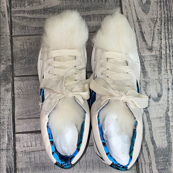 Coach Sheep Sherling Pointy Toe High Top Sneakers - Picture 5 of 8